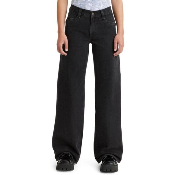 Women's Baggy Wide Leg Jean Cotton Loose Fit Zipper Closure Casual Wear